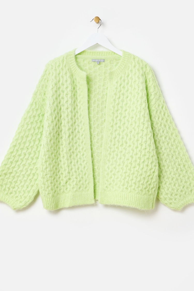 Oliver Bonas Green Chunky Open Front Knitted Cardigan - Image 1 of 1