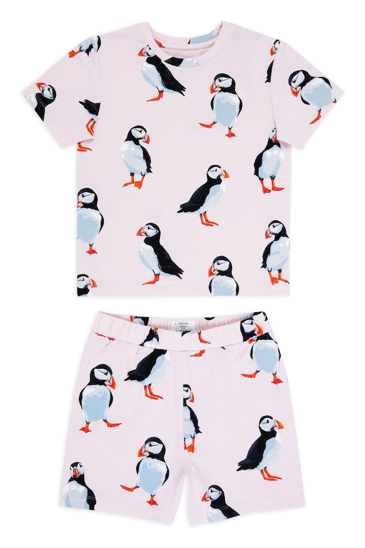 Chelsea Peers Kids Cotton Puffin Print Short Pyjamas Set - Imagen 1 de 1