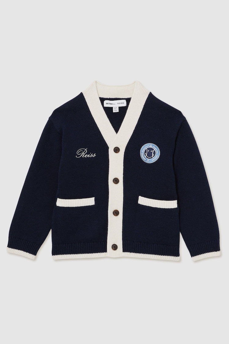 Reiss SmileyWorld | Reiss Logo Cardigan Unisex Fit - Slika 1 iz 1 Reiss SmileyWorld | Reiss Logo Cardigan Unisex Fit - Slika 1 iz 1