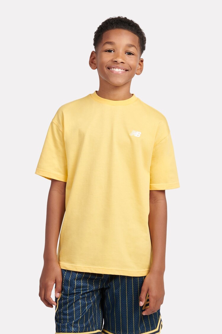 New Balance Yellow Kids Jersey Small Logo 100% Cotton T-Shirt - Image 1 of 1