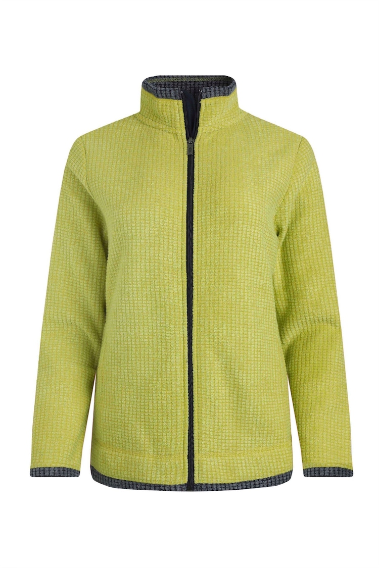 Weird Fish Green Ariana Full Zip Grid Fleece - Image 1 of 1