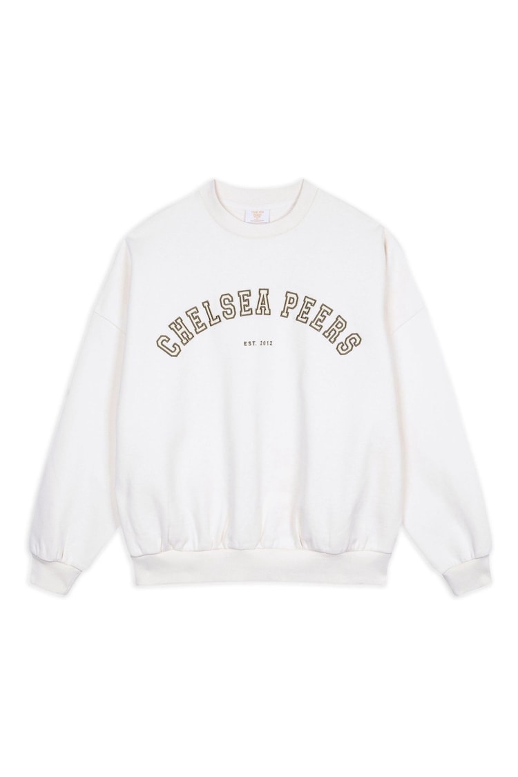 Chelsea Peers White 100% Cotton Embroidered Logo Sweatshirt - Image 1 of 1