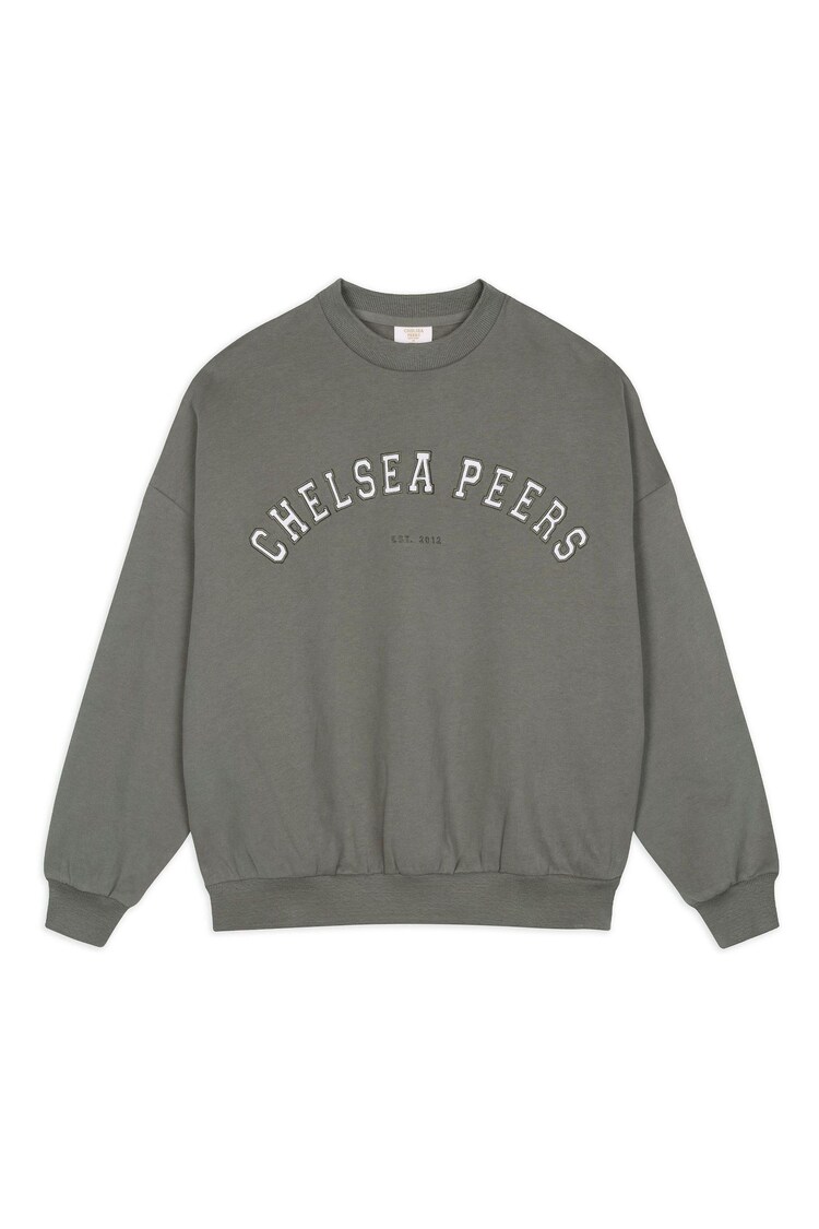 Verde - Chelsea Peers 100% Cotton Embroidered Logo Sweatshirt - Imagen 1 de 1
