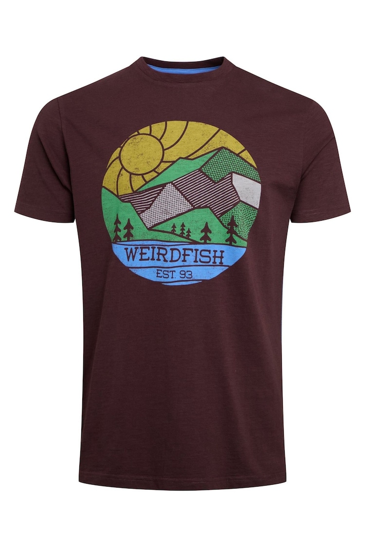 Weird Fish Brown Foothills 100% Cotton Graphic Print T-Shirt - Image 1 of 1