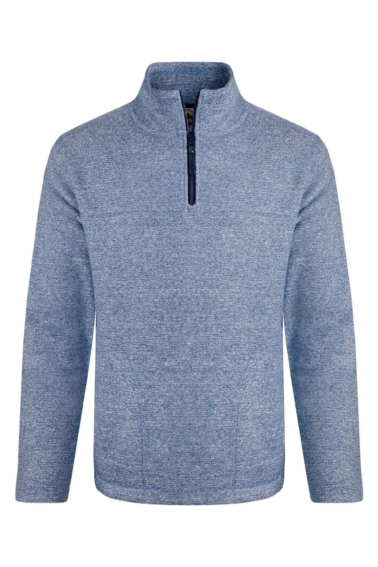 Weird Fish Blue Laramie 1/4 Zip Snow Marl Fleece - Image 1 of 1