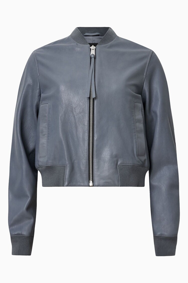AllSaints Turbulence Grey Orten Bomber Jacket - Image 1 of 1