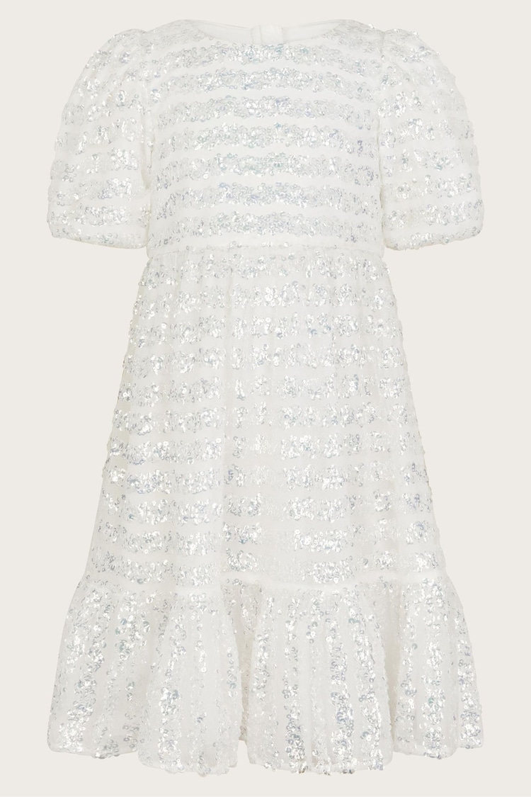Monsoon Natural Pippa Sequin Stripe Tunic Dress - Image 1 of 1