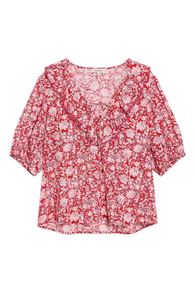 Albaray Red Woodblock Frill Top - Image 1 of 1