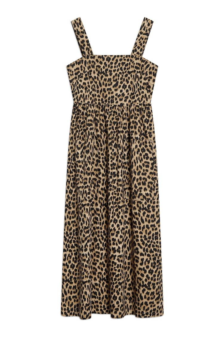 Albaray Animal Wide Strap 100% Cotton Brown Sundress - Image 1 of 1