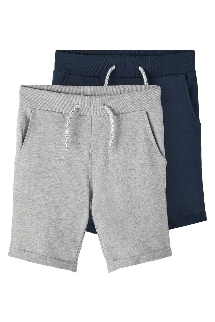 Name It Grey 2 Pack Cotton Jogger Shorts - Image 1 of 1