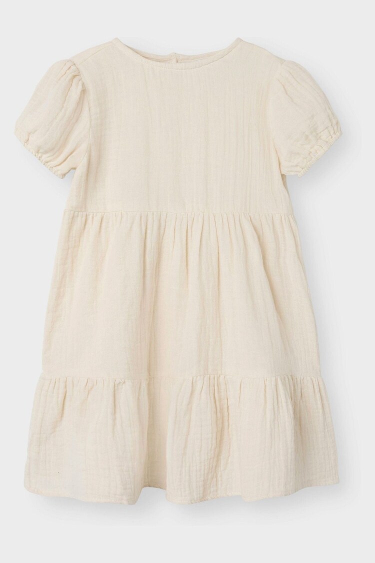 Name It Cream Short Sleeve Smock Dress - Image 1 of 1