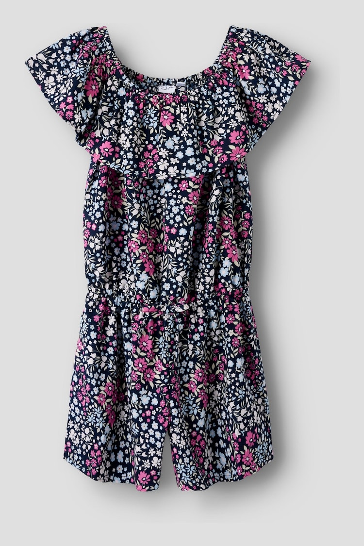 Name It Navy Floral Printed Playsuit - Image 1 of 1