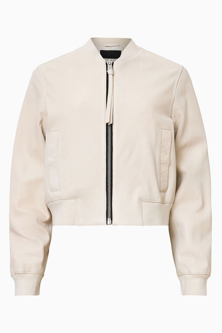 AllSaints Onyx White Orten Bomber Jacket - Image 1 of 1