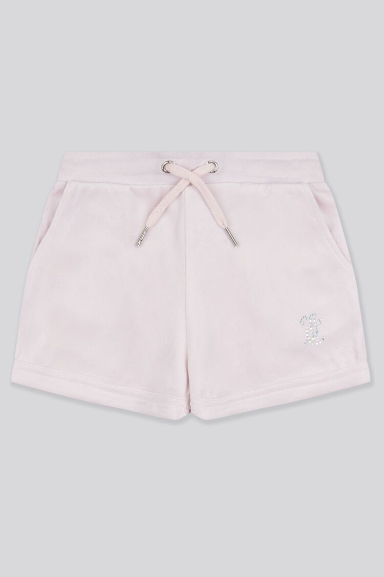 Juicy Couture Purple Girls Velour Fold Up Shorts - Image 1 of 1