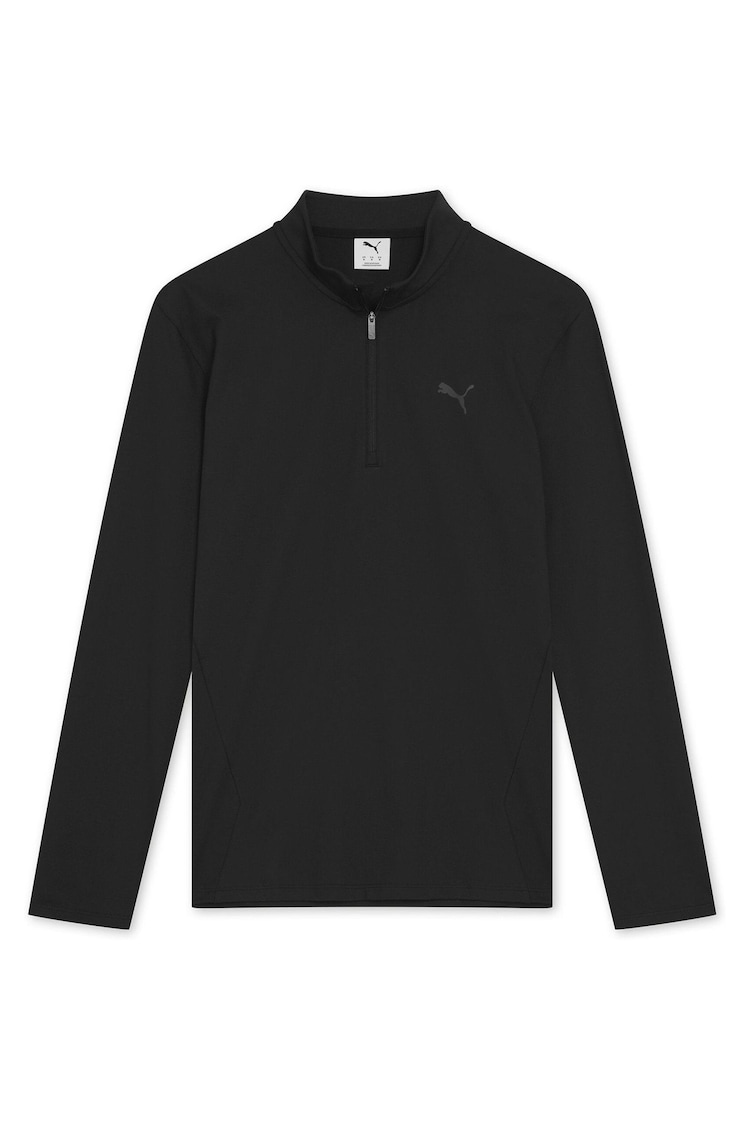 Puma Black Mens Slim Fit Train Quarter Zip Top - Image 1 of 1