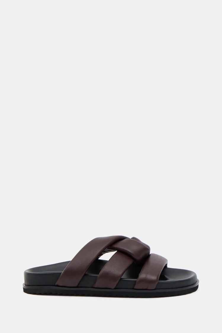 Hush Red Leather Twist Footbed Sandals - Image 1 of 1