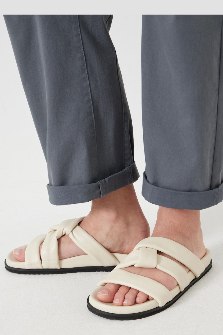 Hush Cream Leather Twist Footbed Sandals - Image 1 of 1
