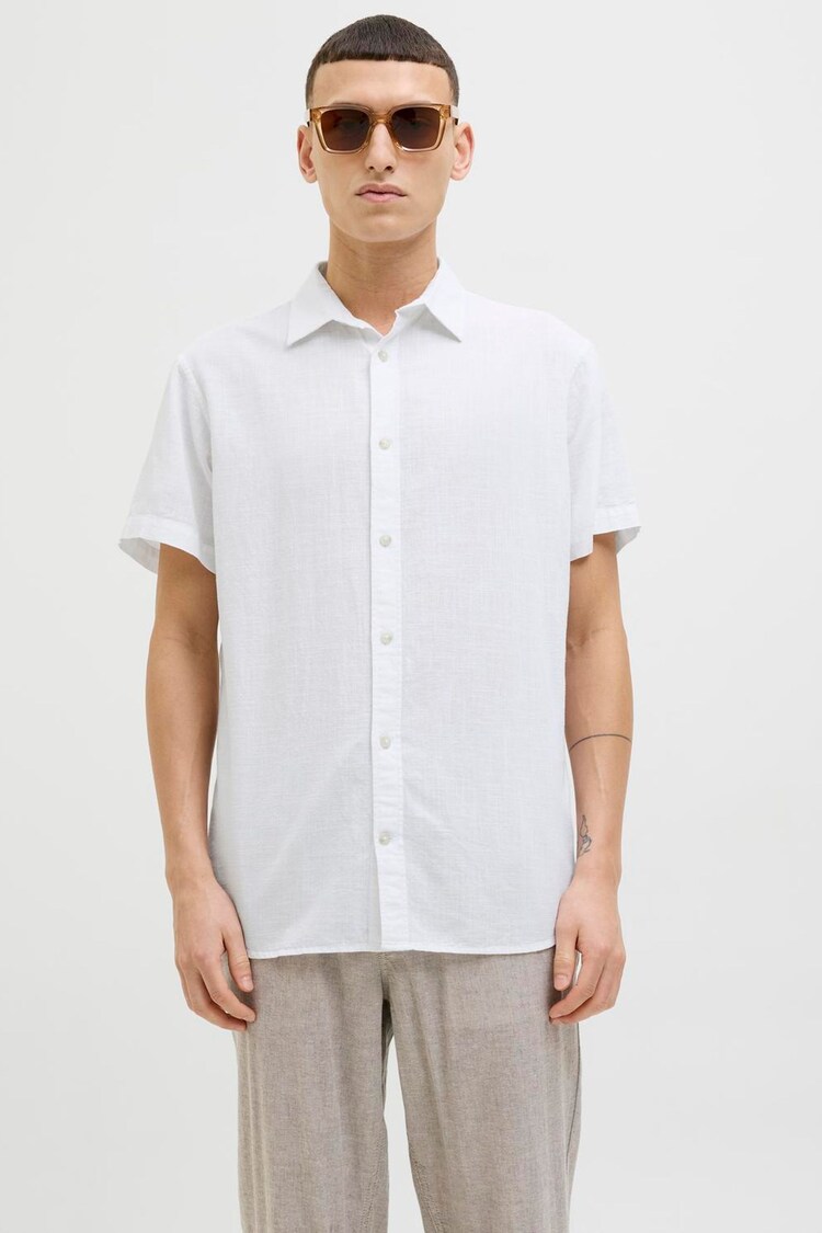 JACK & JONES White Short Sleeve Summer Shirt - Image 1 of 1