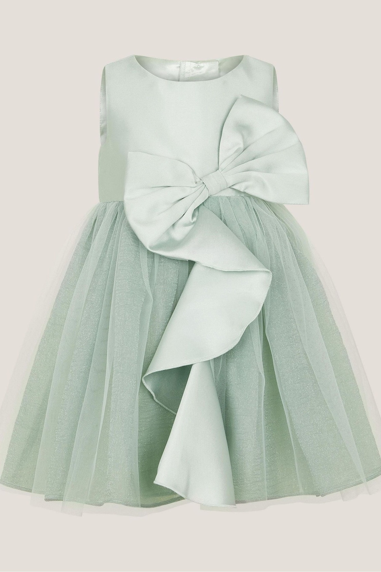 Monsoon Green Baby Waterfall Bow Tulle Dress - Image 1 of 1