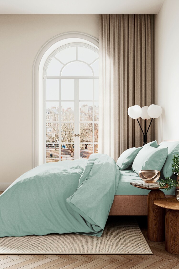 Bedeck of Belfast Celadon 400 Thread Count 100 Cotton Sateen Duvet Cover and Set - Image 1 of 1