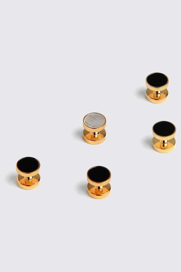 MOSS Yellow Reversible Gold Onyx & Mother of Pearl Cufflinks - Image 1 of 1