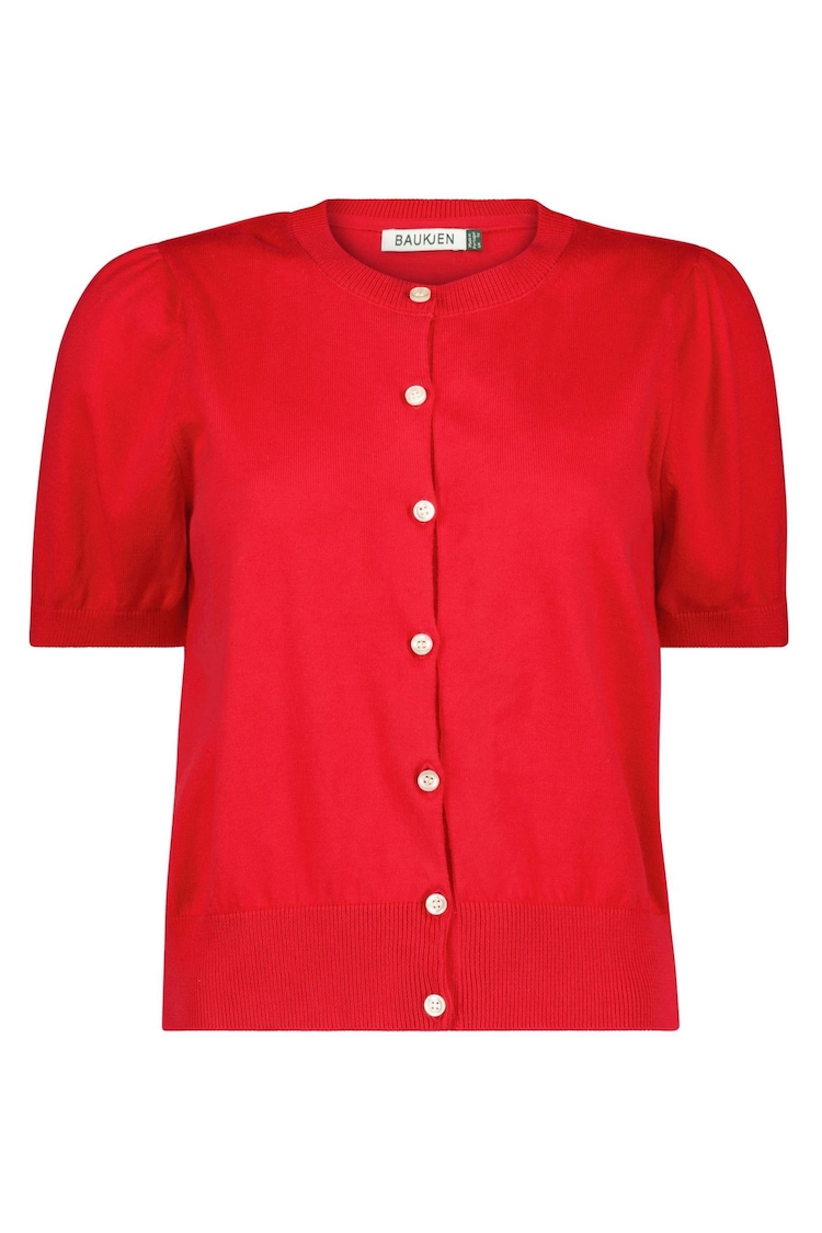 Baukjen Red Sasha 100% Cotton Short Sleeve Cardigan - Image 1 of 1
