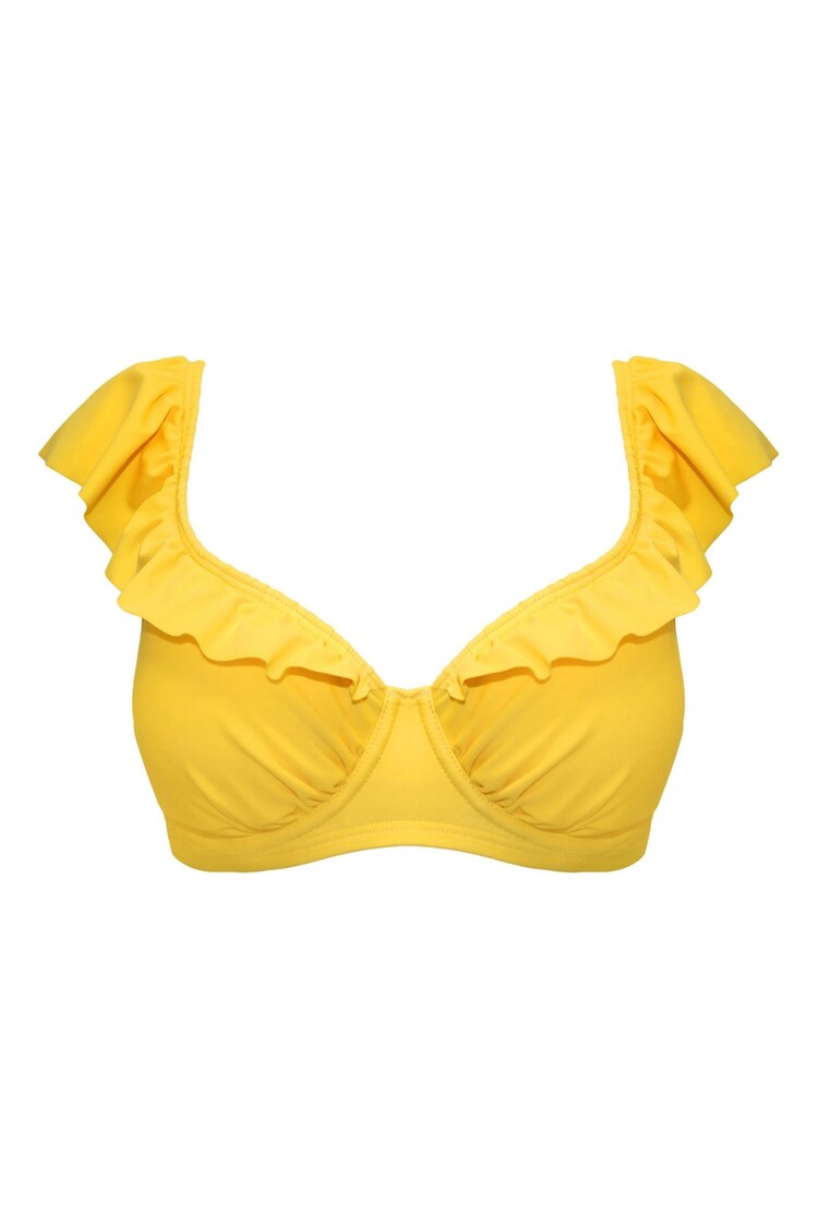 Pour Moi Yellow Non Padded Bermuda Padded Underwired Bikini Top - Image 1 of 1