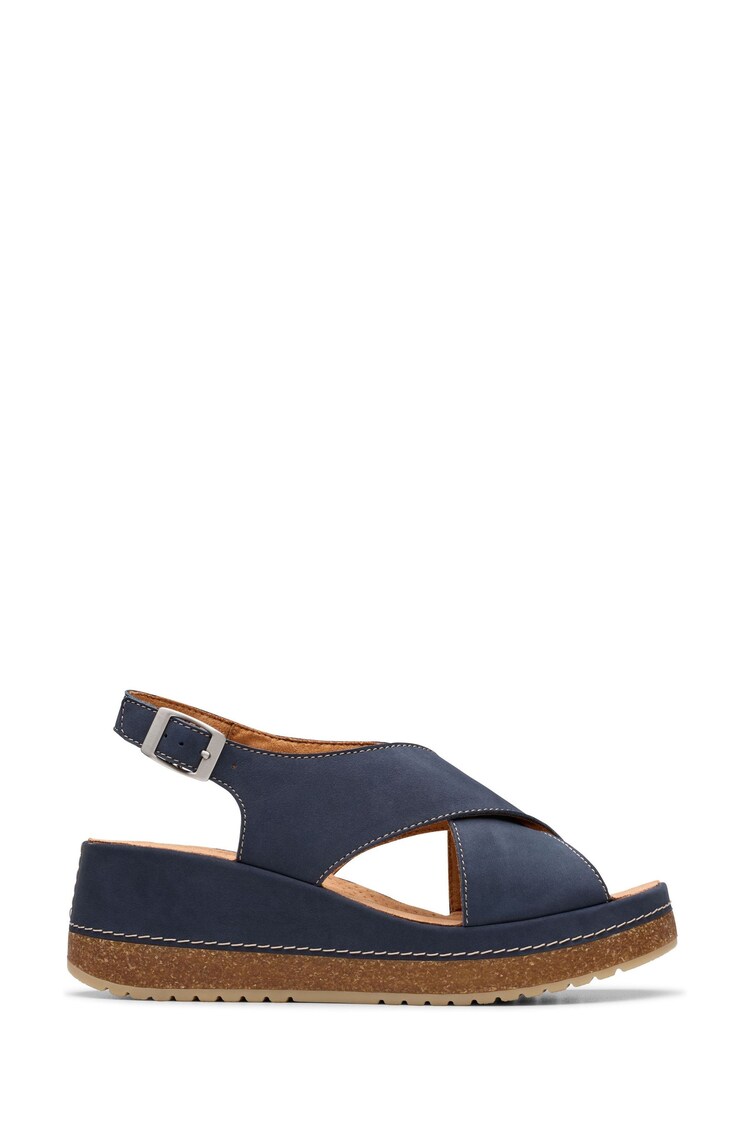 Clarks Blue Nubuck Kassanda Step Sandals - Image 1 of 1