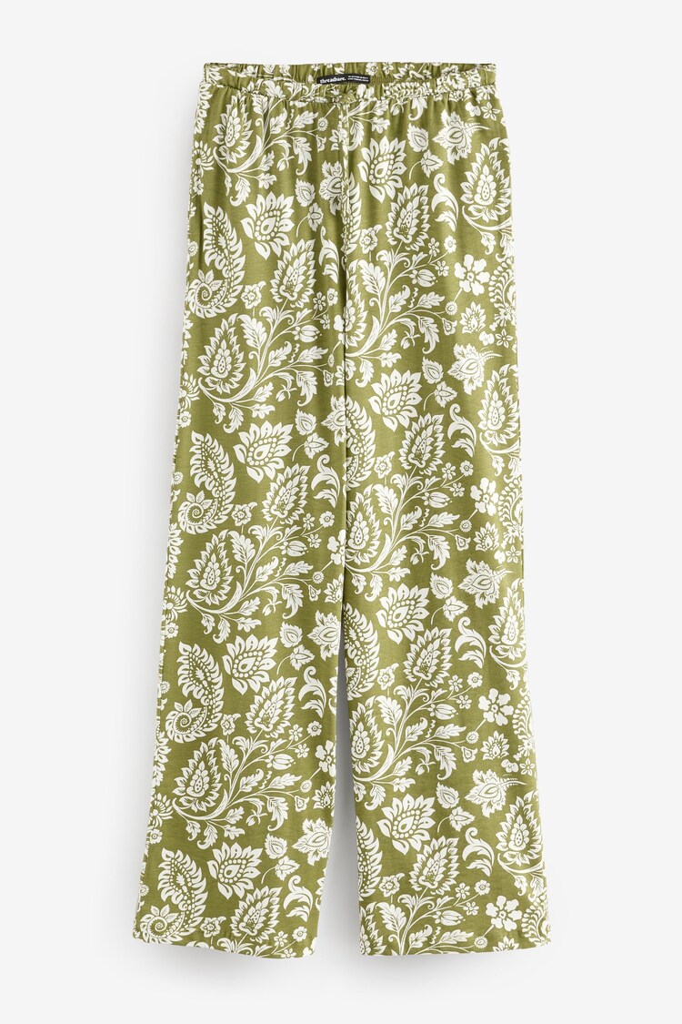 Threadbare Green Jersey Wide Leg Trousers - Image 1 of 1