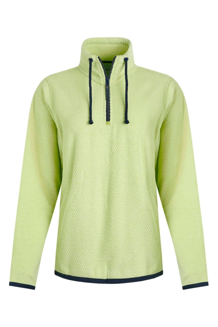 Weird Fish Green Odina Quarter Zip Textured Fleece - Image 1 of 1