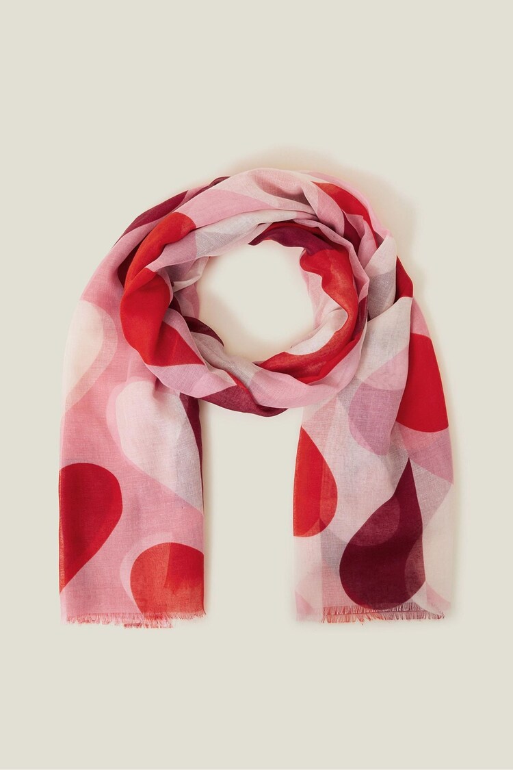 Accessorize Red Retro Heart Scarf - Image 1 of 1