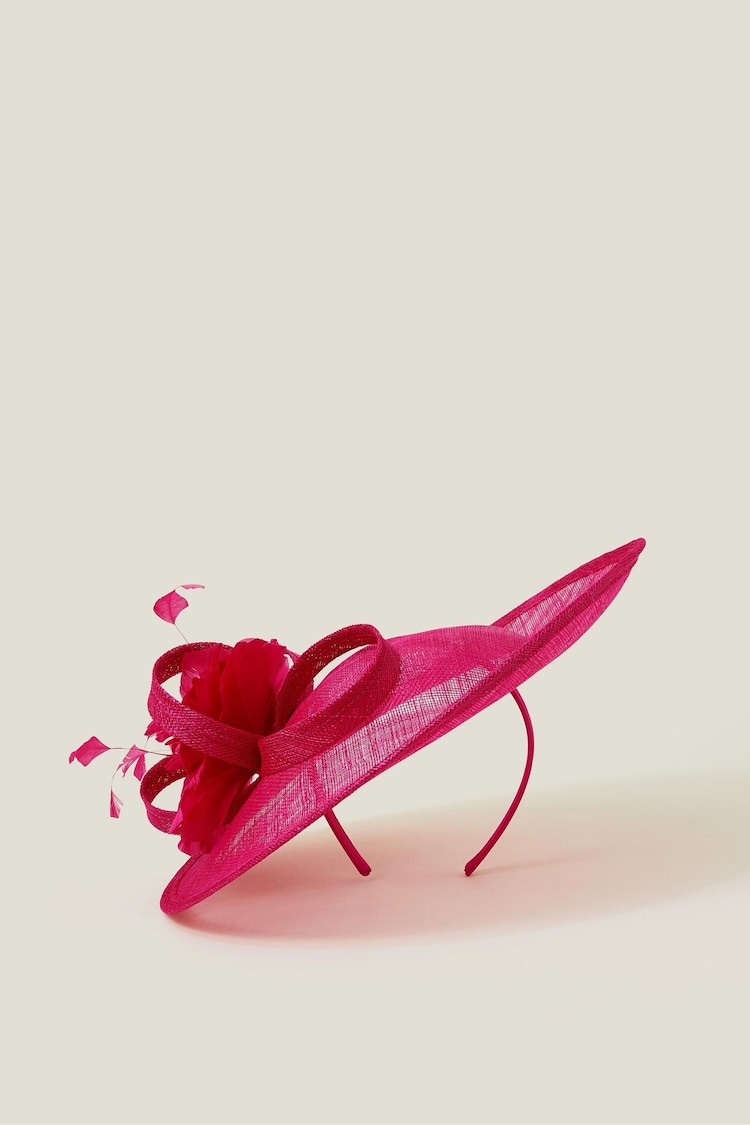 Accessorize Pink Large Disc Feather Corsage Fascinator Hat - Image 1 of 1