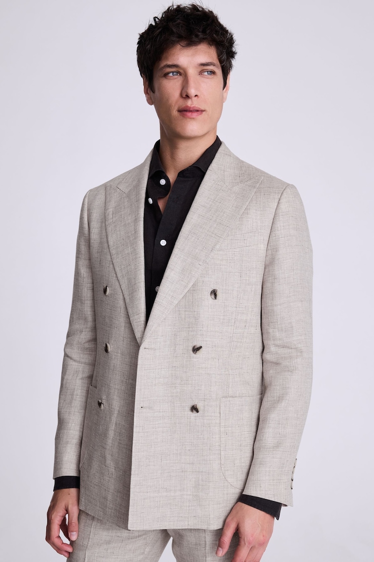MOSS Tailored Fit Beige Linen Jacket - Imagen 1 de 1