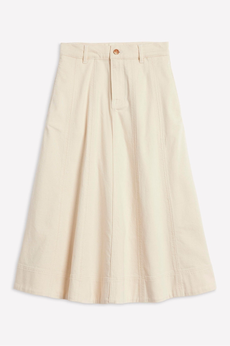 Boden Cream Panelled Full Denim Skirt - Image 1 of 1