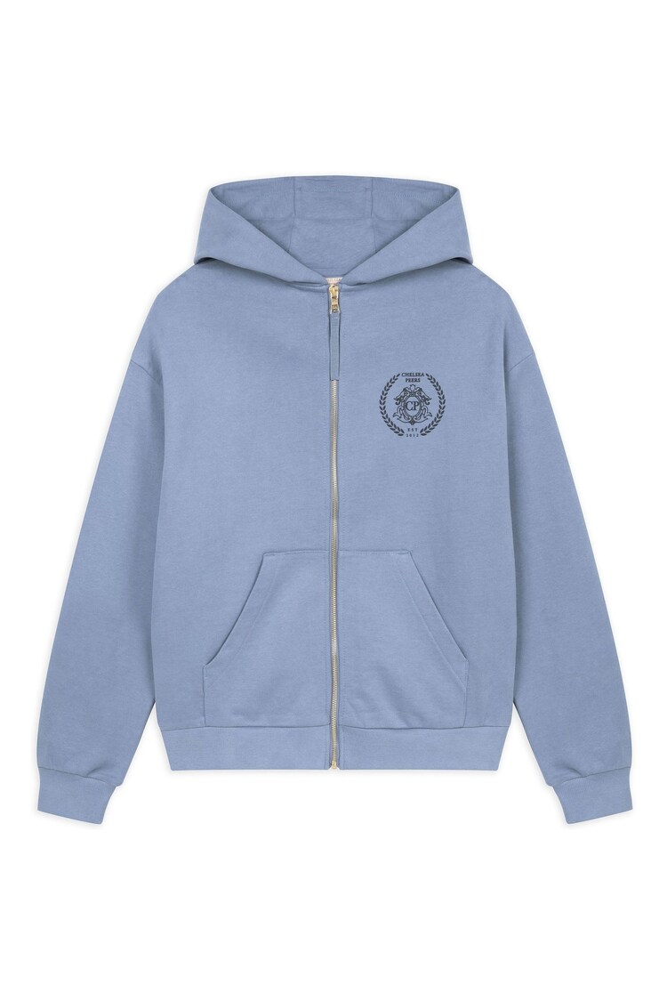Chelsea Peers Blue 100% Cotton Embroidered Logo Zip Up Hoodie - Image 1 of 1