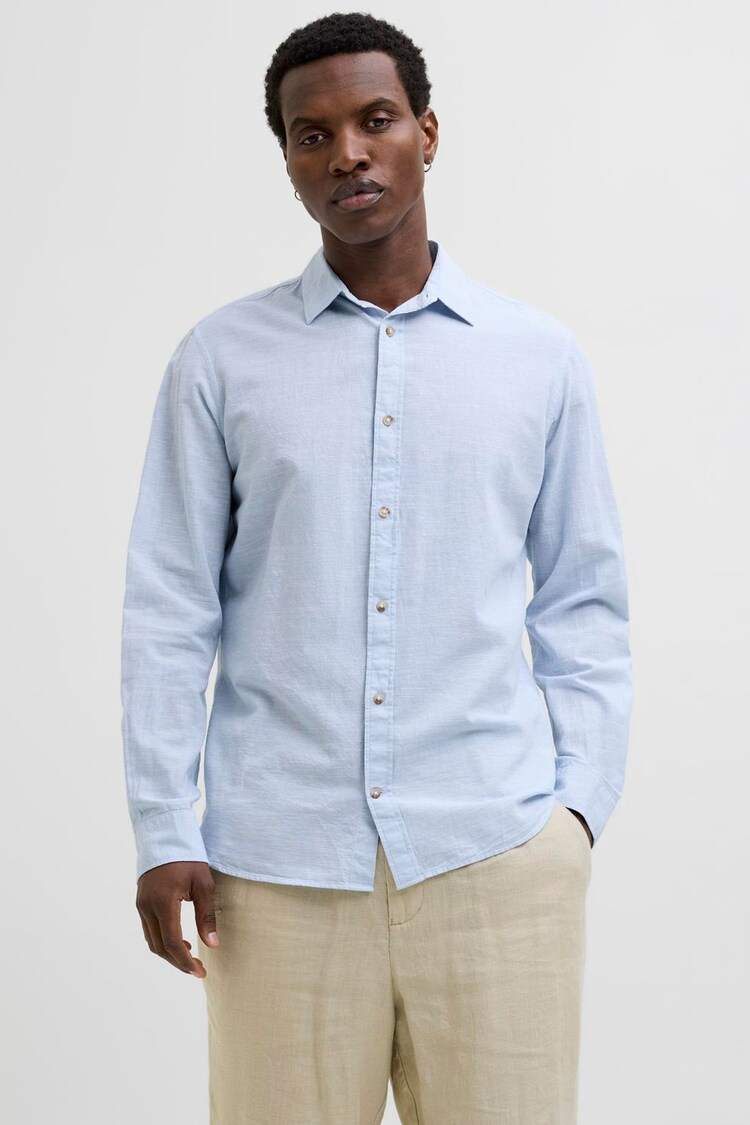 JACK & JONES Blue Long Sleeve Summer Shirt - Image 1 of 1
