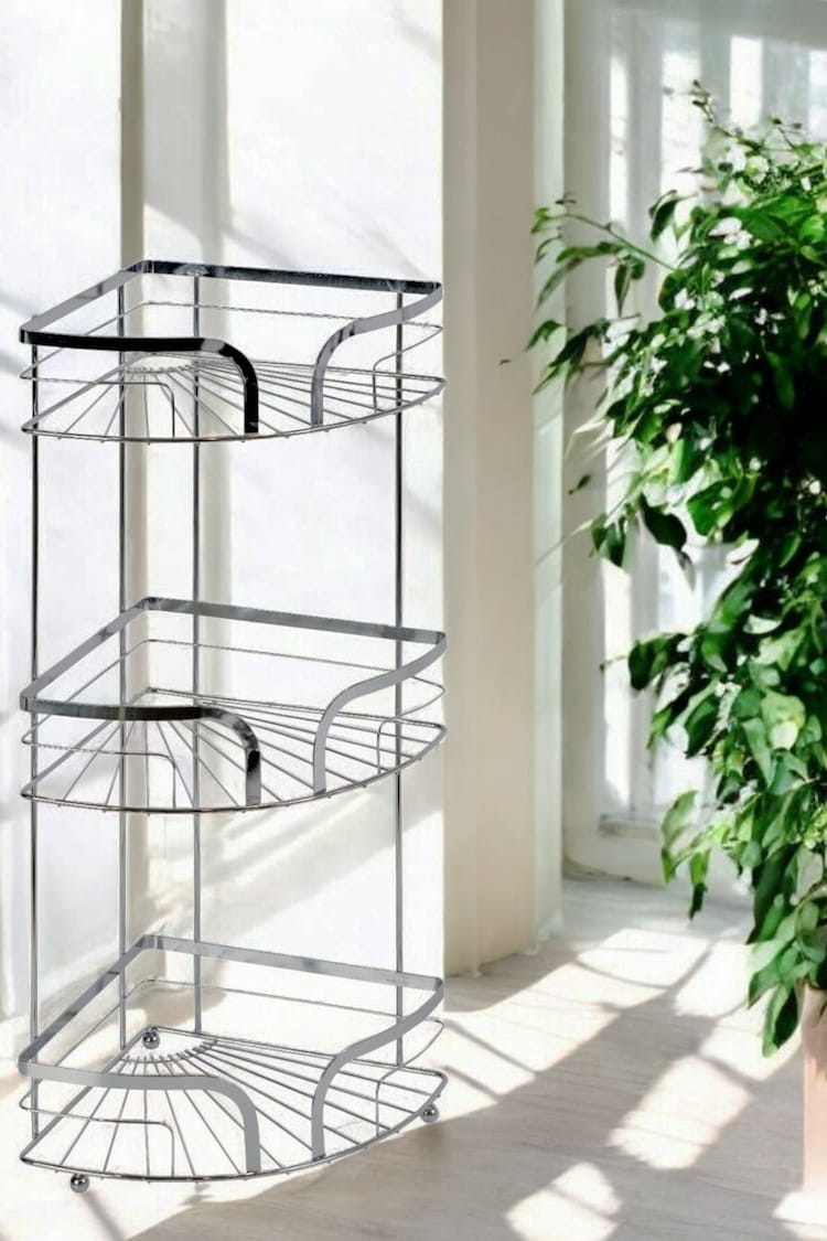 Showerdrape Chrome Dante Freestanding Corner Floor Caddy - Image 1 of 1