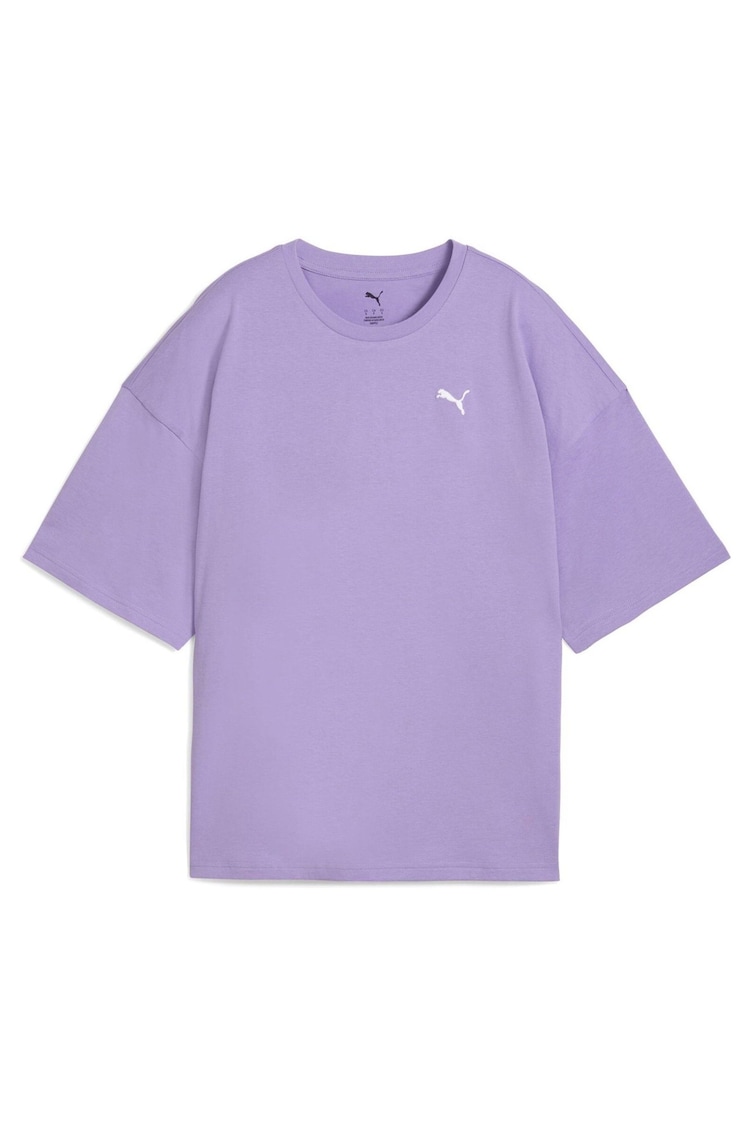 Puma Purple Womens Oversized Wardrobe Essentials T-Shirt - Image 1 of 1