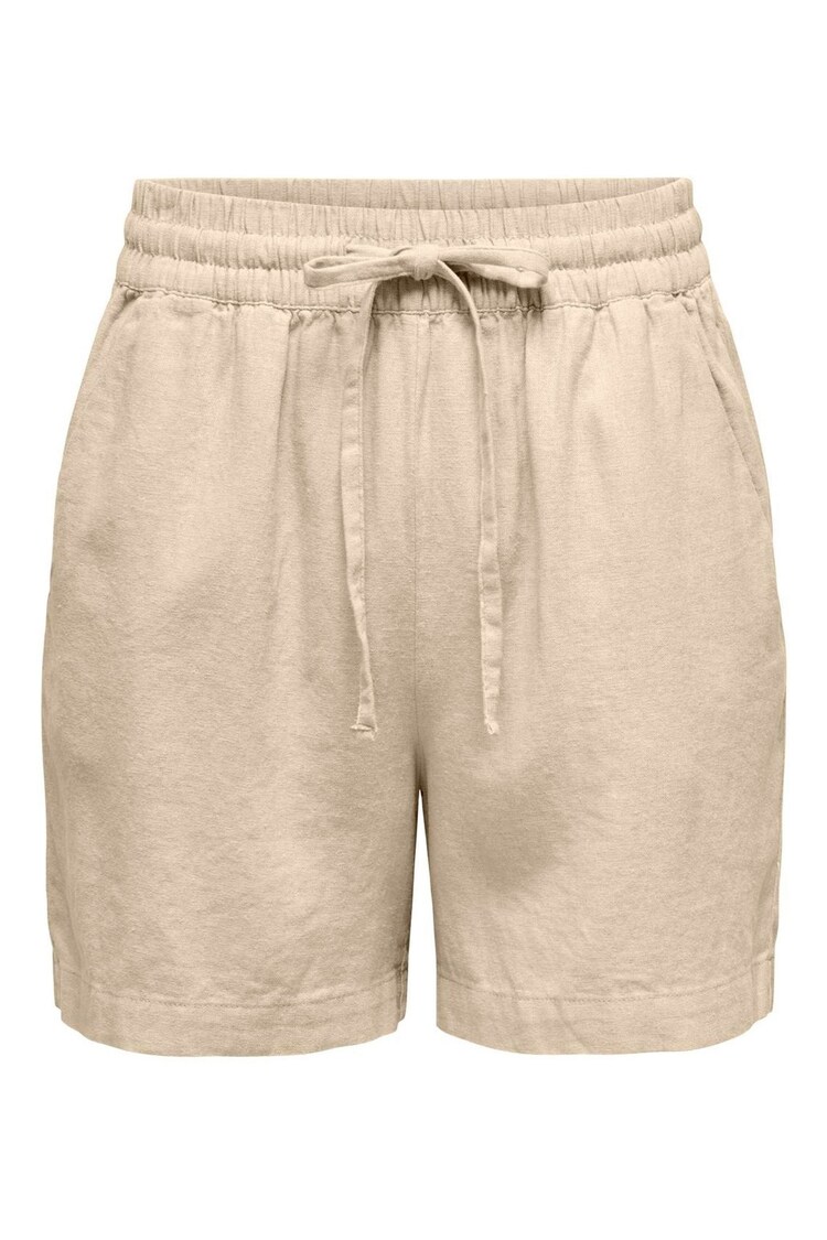JDY Natural Linen Mix Tie Up Shorts - Image 1 of 1