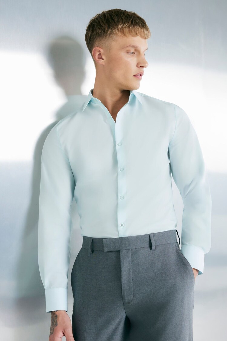 River Island Green Slim Fit Formal Shirt - Image 1 of 1