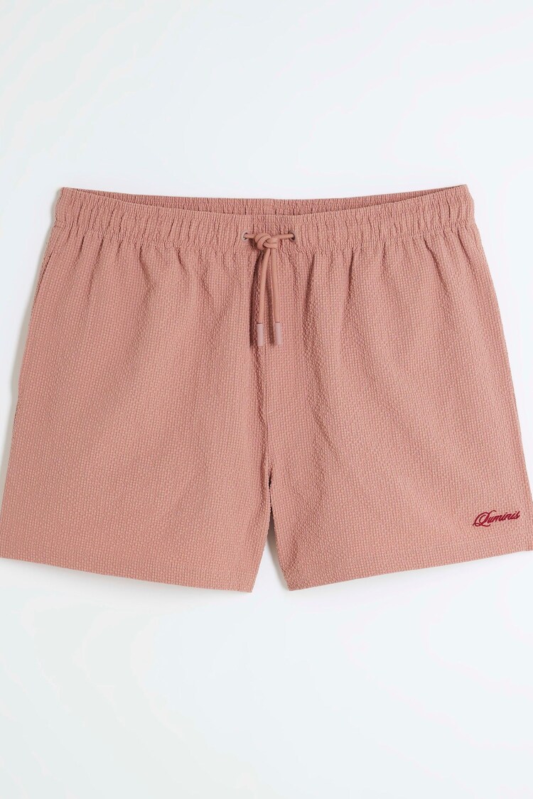 River Island Pink Seersucker Swim Shorts - Image 1 of 1