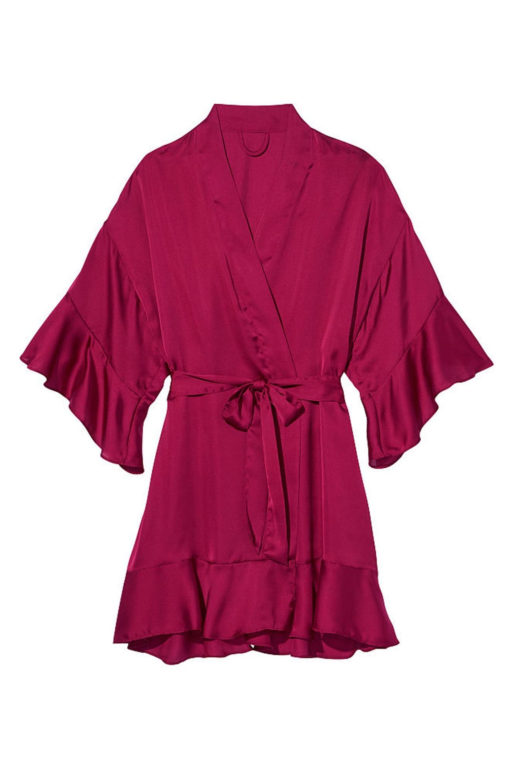 Buy Victoria's Secret Claret Red Flounce Satin Robe from the Next UK ...