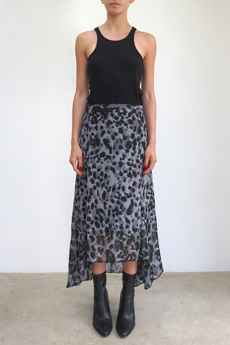Religion Yellow High Low Midi Skirt Abstract Animal Prints - Image 1 of 1