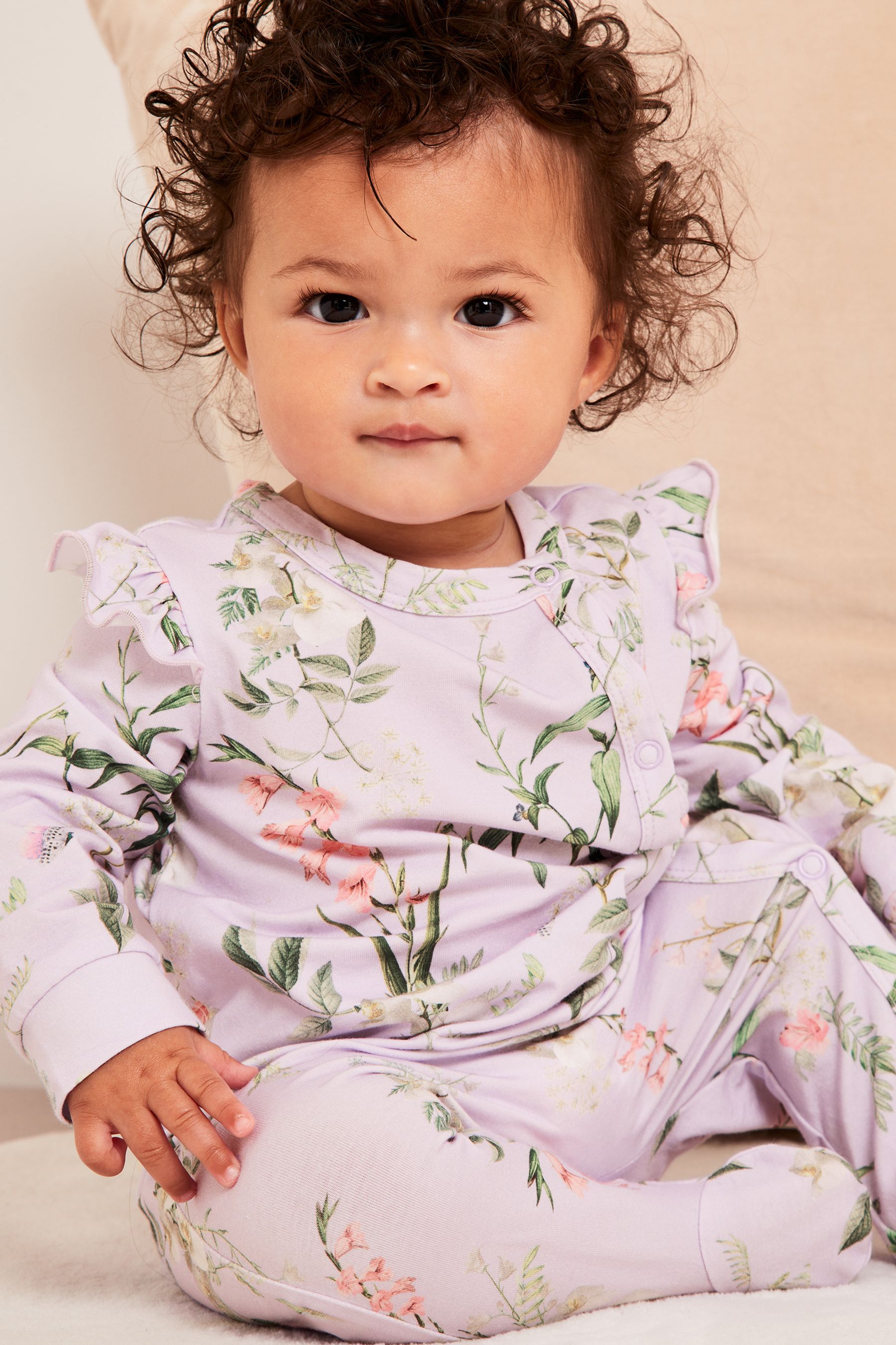 Buy Lipsy Purple Blue Baby 2 Pack Floral Sleepsuit from Next United