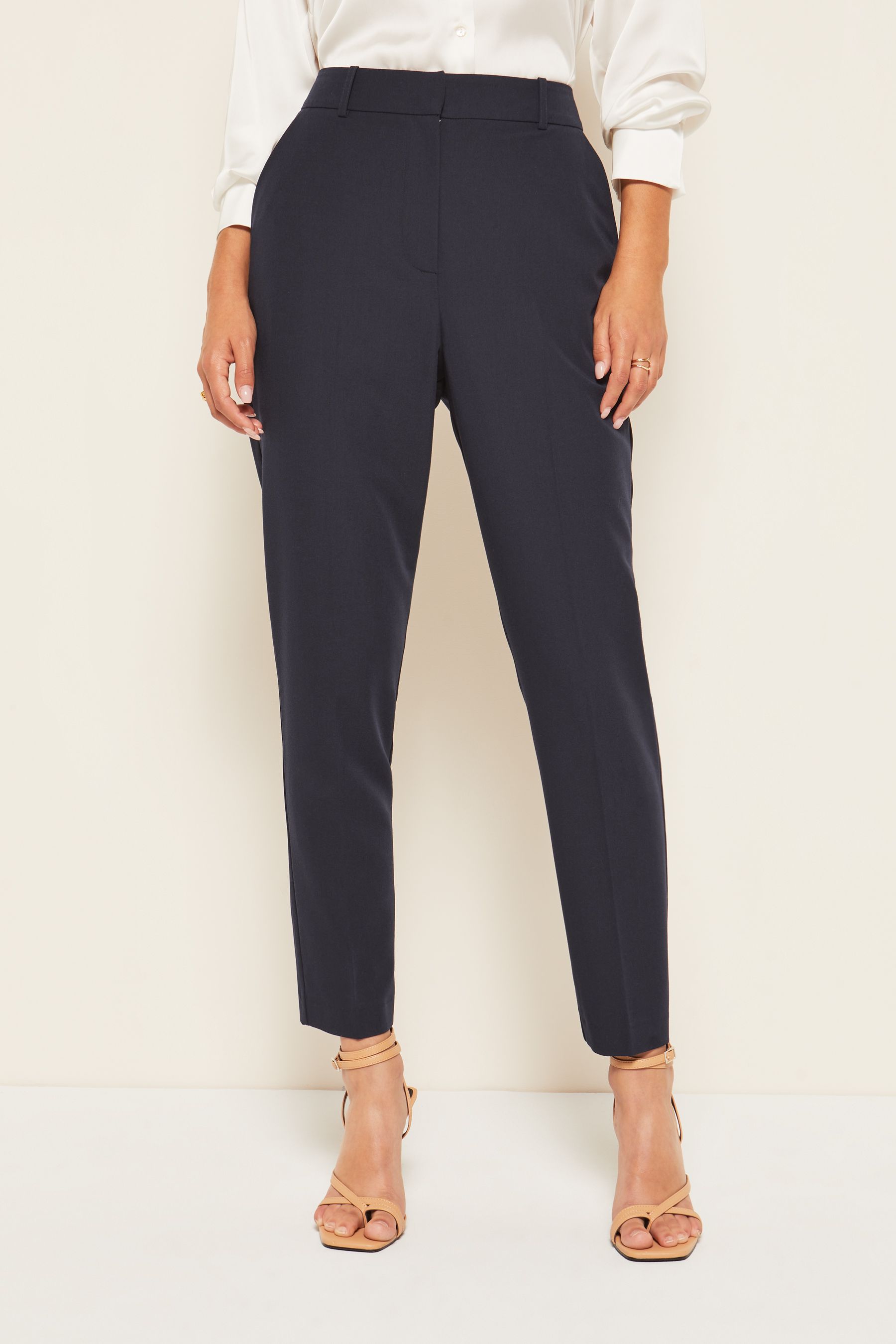 Buy Friends Like These Navy Blue Tailored Ankle Grazer Trousers from ...