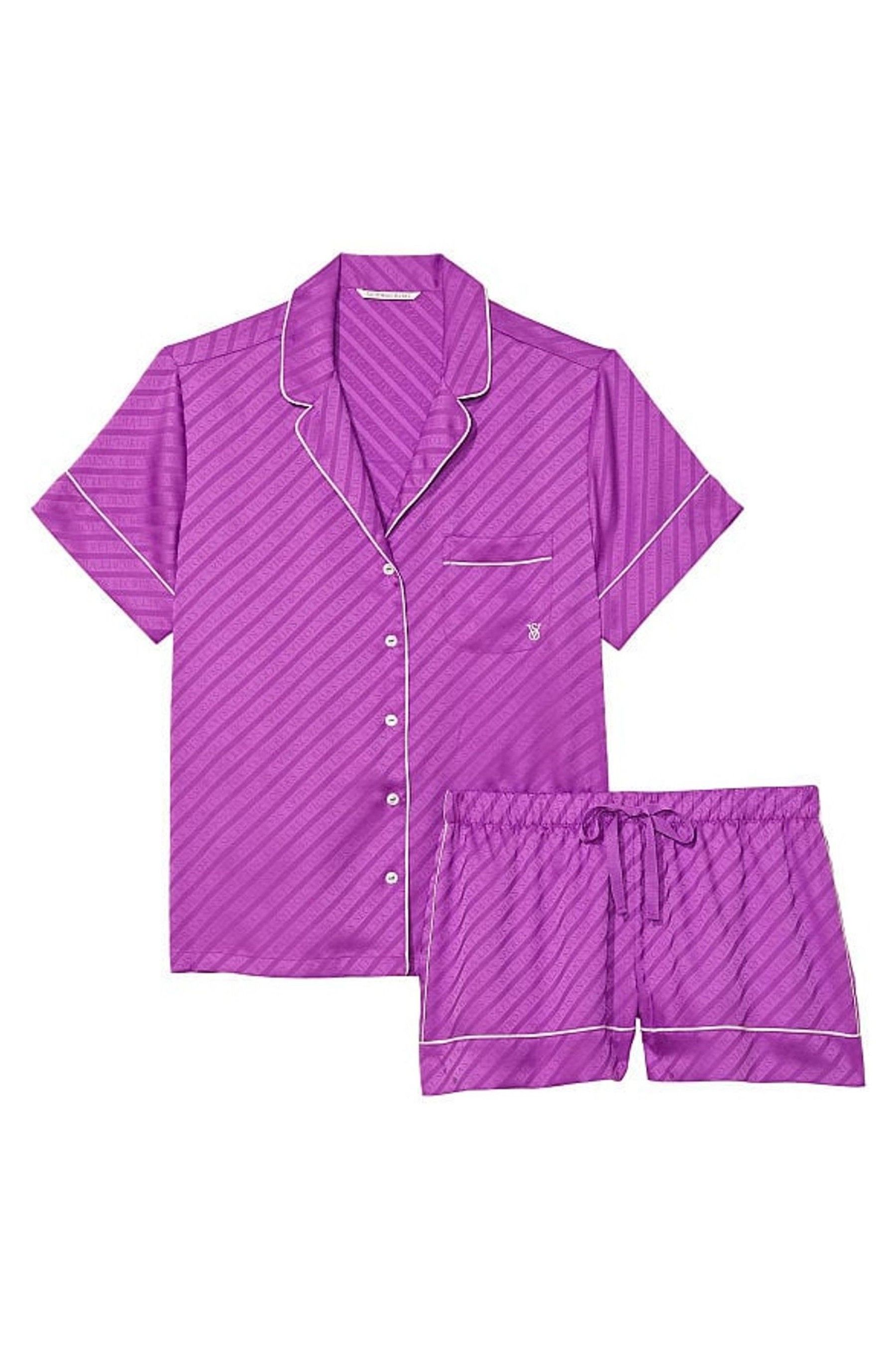 Buy Victoria's Secret Gum Drop Purple Satin Short Pyjamas from the Next ...
