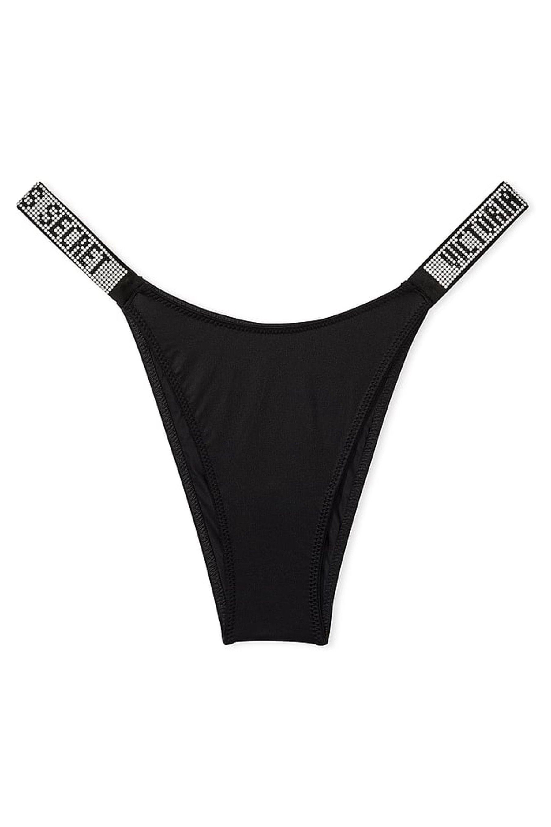 Buy Victoria's Secret Black Smooth Brazilian Shine Strap Knickers from