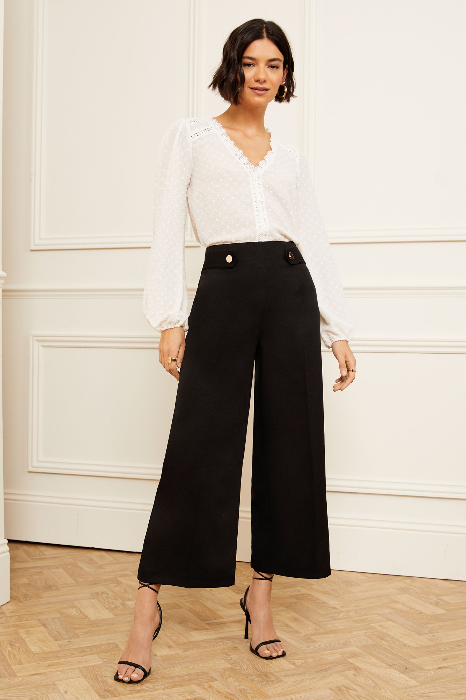 Buy Love & Roses Button Detail Culotte Trousers from Next Ireland