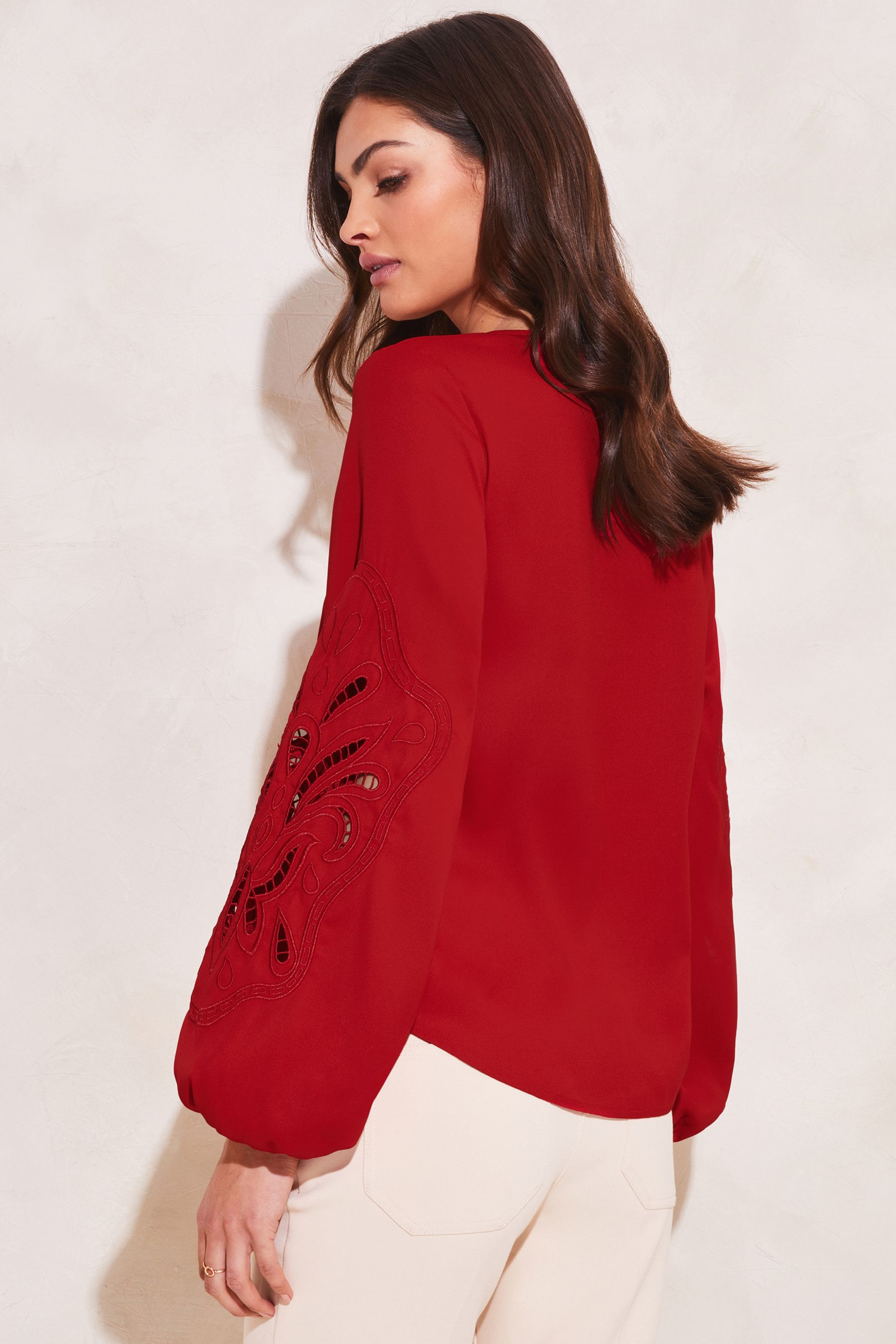Buy Lipsy Red Artwork Sleeve V Neck Blouse from Next Ireland