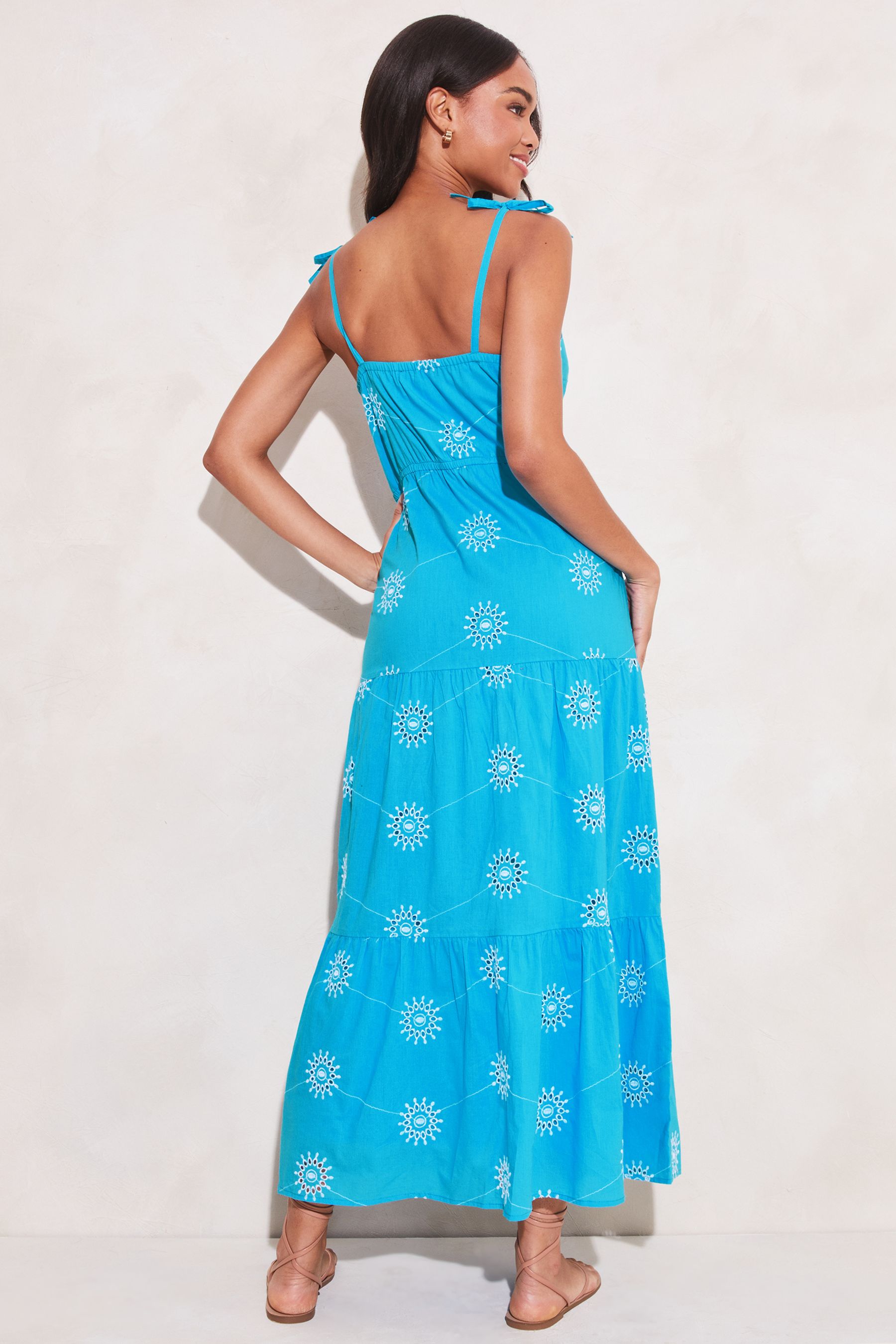 Buy Lipsy Navy Empire Wrap Broderie Cami Maxi Dress from Next Ireland